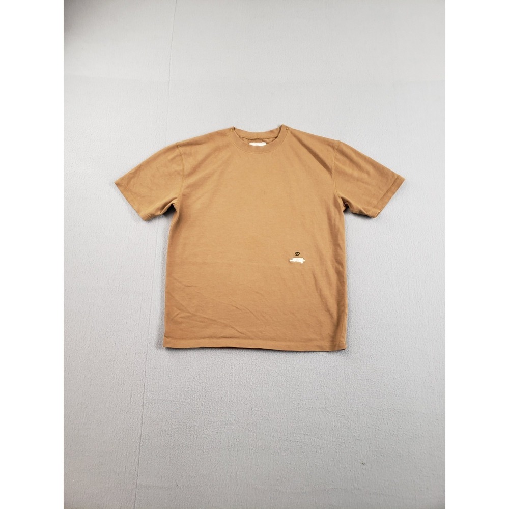 St John By Drakes Men T Shirt M Brown Crew Neck Short Sleeve 100% Cotton Casual